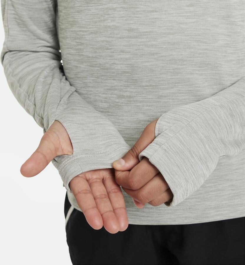 Nike Dri-FIT meisjestop met lange mouwen en korte rits Grijs - Foto 2