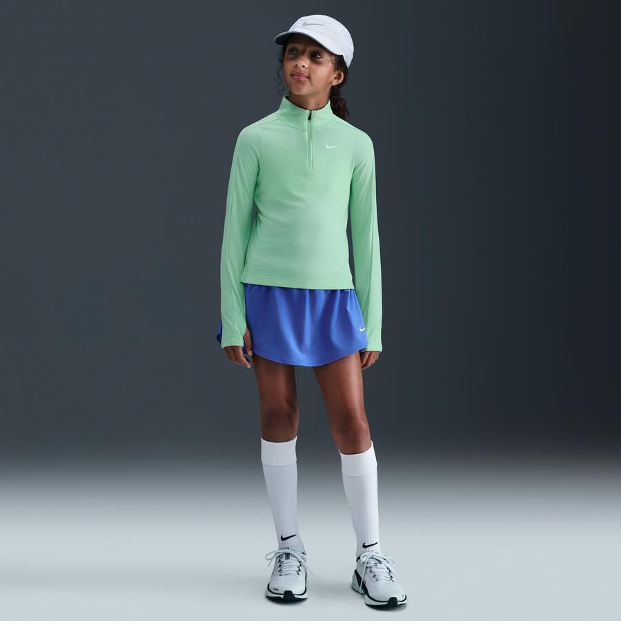Nike Dri-FIT meisjestop met lange mouwen en korte rits Groen - Foto 3