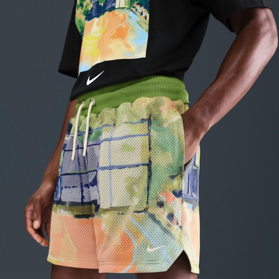 Nike Dri-FIT mesh basketbalshorts voor heren (13 cm) Groen