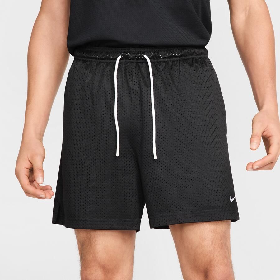 Nike Dri-FIT mesh basketbalshorts voor heren (13 cm) Zwart