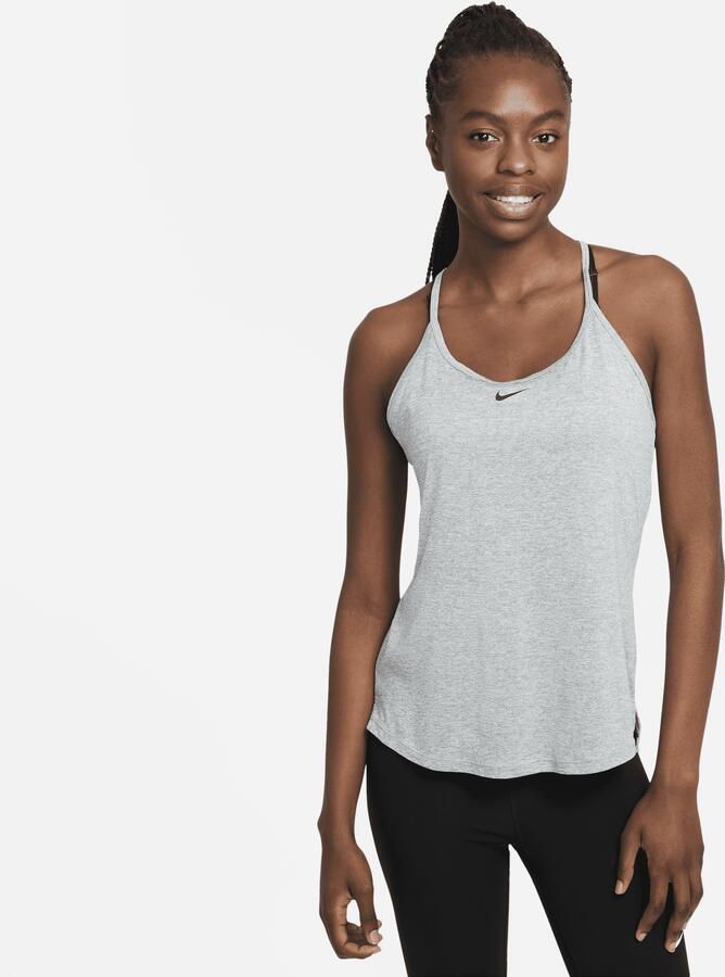 Nike Dri-FIT One Elastika Tanktop met standaardpasvorm voor dames Grijs - Foto 3