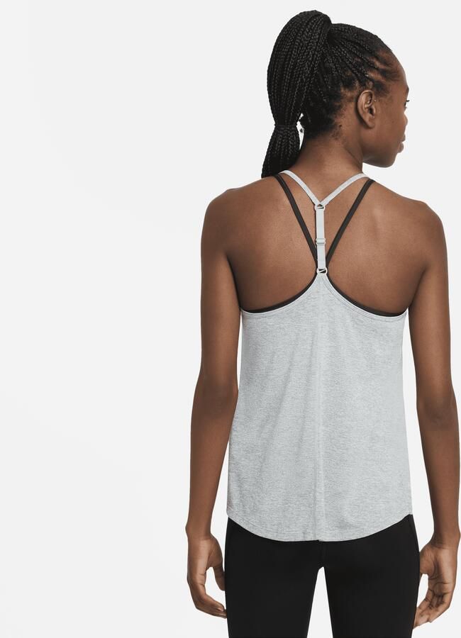 Nike Dri-FIT One Elastika Tanktop met standaardpasvorm voor dames Grijs - Foto 4