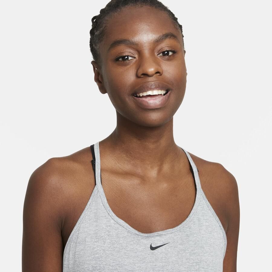 Nike Dri-FIT One Elastika Tanktop met standaardpasvorm voor dames Grijs