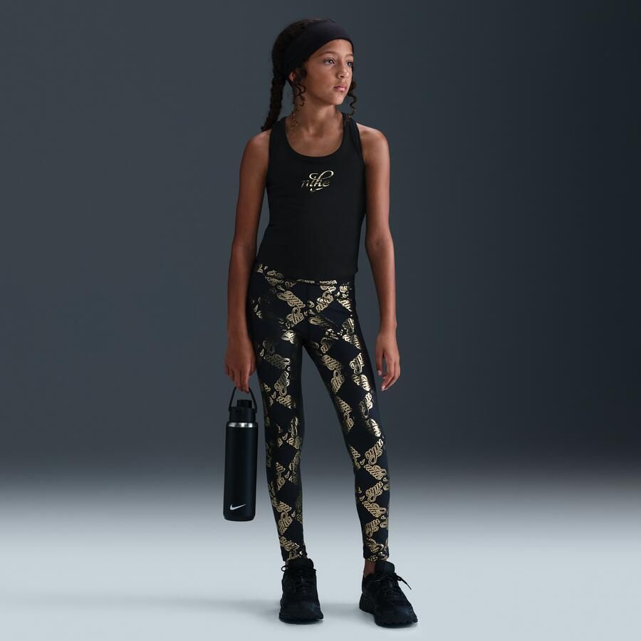 Nike Dri-FIT One tanktop voor meisjes Zwart - Foto 3