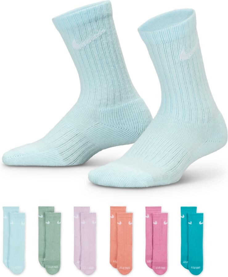 Nike Dri-FIT Performance Basics crew sokken voor kleuters (6 paar) Blauw - Foto 3