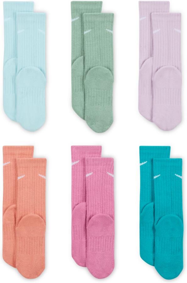Nike Dri-FIT Performance Basics crew sokken voor kleuters (6 paar) Blauw - Foto 2