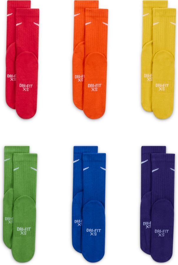 Nike Dri-FIT Performance Basics crew sokken voor kleuters (6 paar) Meerkleurig - Foto 2