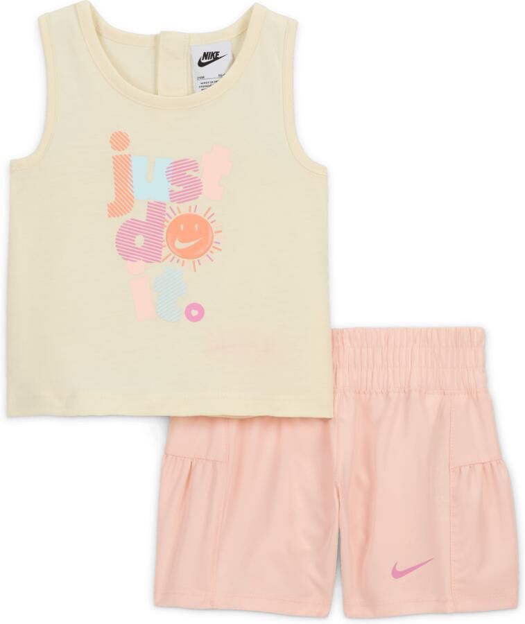 Nike Dri-FIT Sunny Swoosh set met tanktop en shorts voor baby's (12-24 maanden) Roze - Foto 3