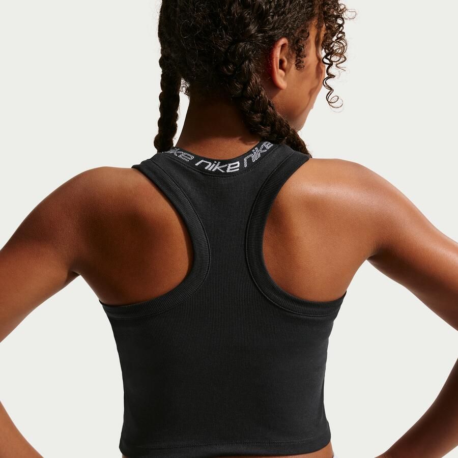 Nike Dri-FIT tanktop voor meisjes Zwart