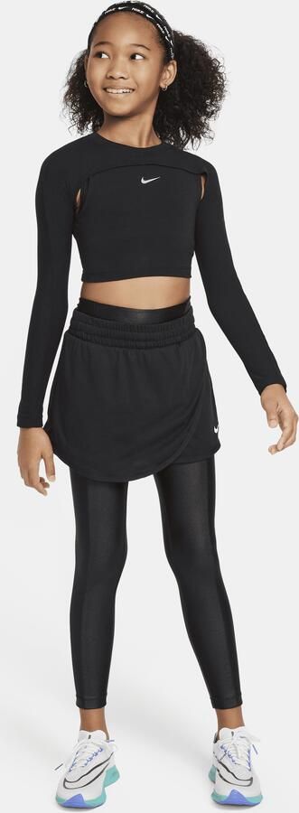Nike Dri-FIT top met lange mouwen voor meisjes Zwart - Foto 3