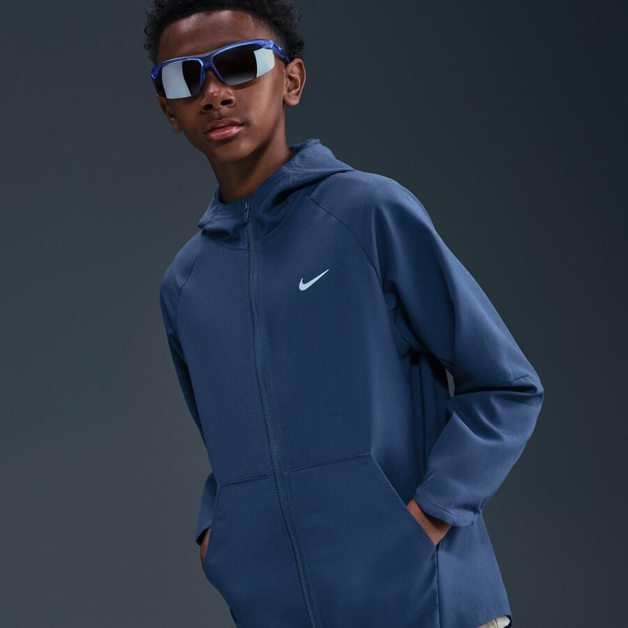 Nike Dri-FIT trainingsjack met uv-bescherming voor kids Blauw - Foto 2