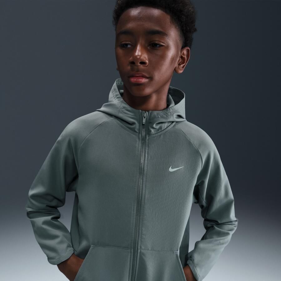 Nike Dri-FIT trainingsjack met uv-bescherming voor kids Grijs - Foto 4