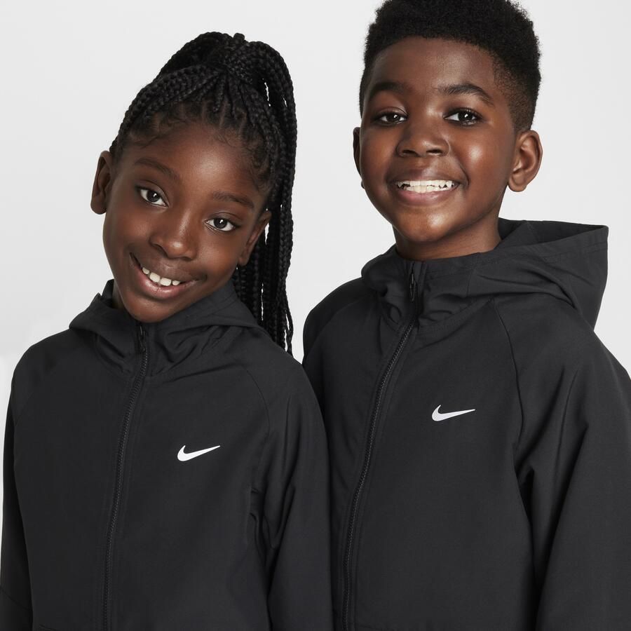 Nike Dri-FIT trainingsjack met uv-bescherming voor kids Zwart