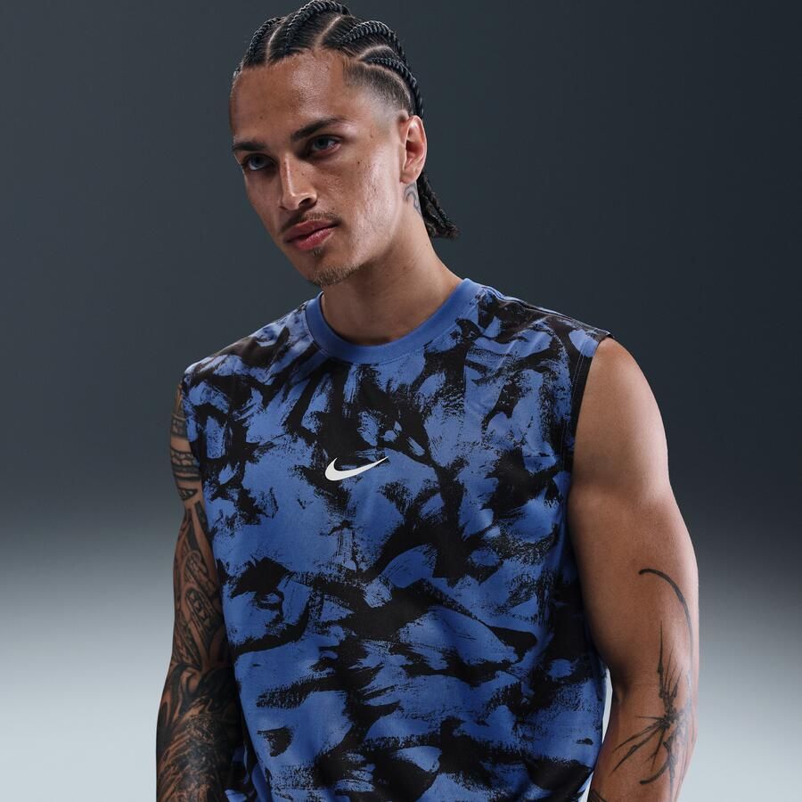 Nike Dri-FIT trainingsshirt zonder mouwen voor heren Blauw - Foto 4