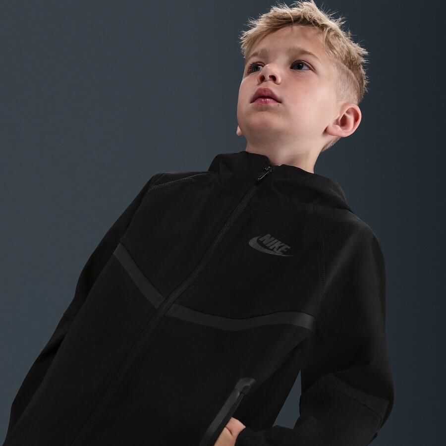 Nike Dri-FIT tweedelige Tech Woven set met rits voor kleuters Zwart