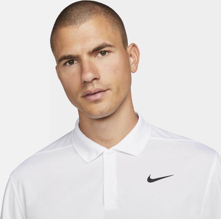 Nike Dri-FIT Victory Golfpolo met lange mouwen voor heren Wit