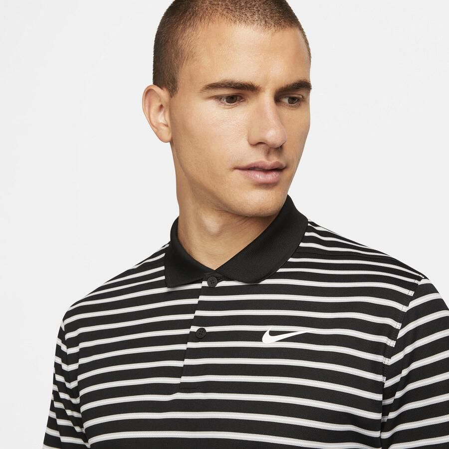 Nike Dri-FIT Victory golfpolo met strepen voor heren Zwart