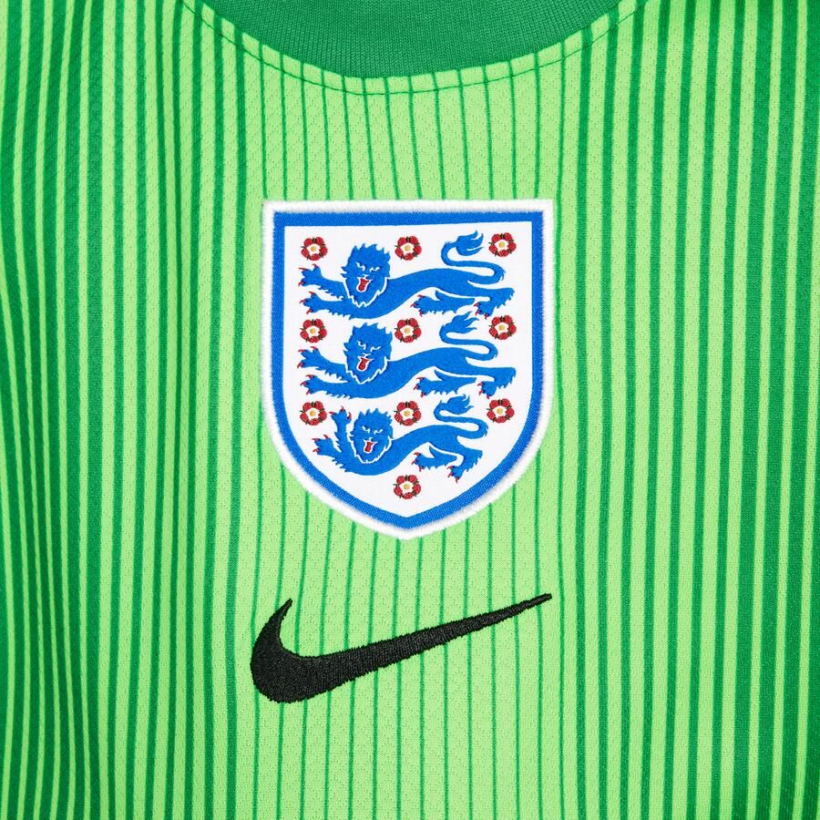 Nike Engeland 2025 26 Stadium Goalkeeper Dri-FIT replicavoetbalshirt met korte mouwen voor kids Groen