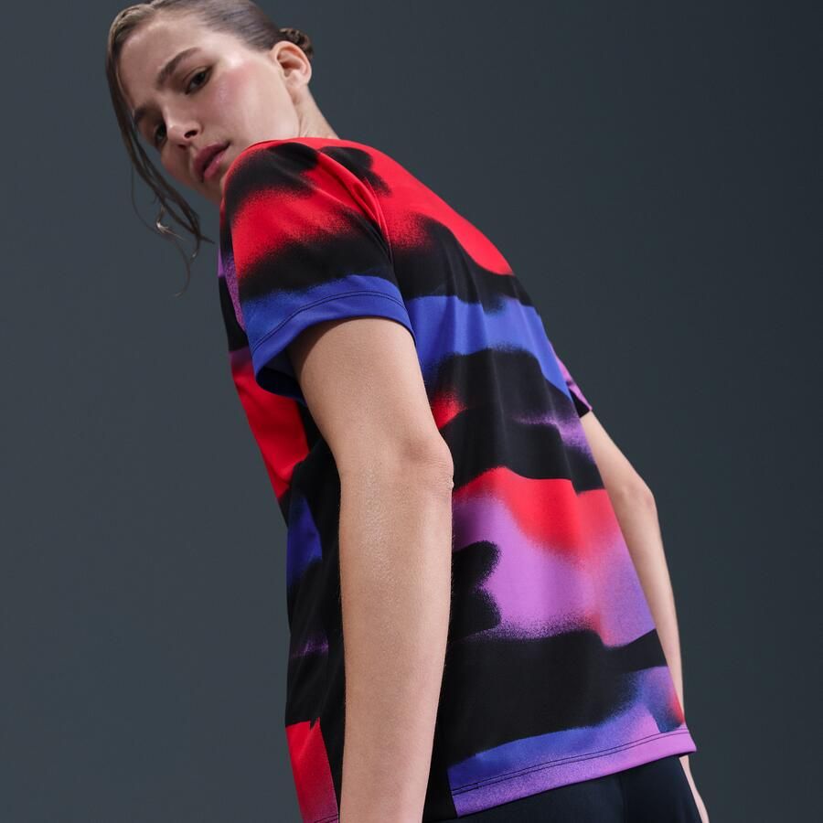 Nike Engeland Academy Pro Dri-FIT warming-uptop met korte mouwen voor dames Blauw