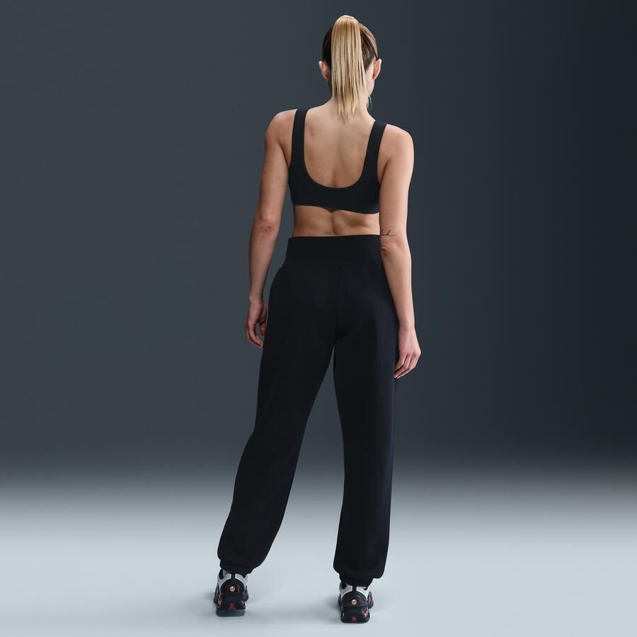 Nike Engeland Phoenix Fleece oversized voetbalbroek met hoge taille voor dames Zwart - Foto 3