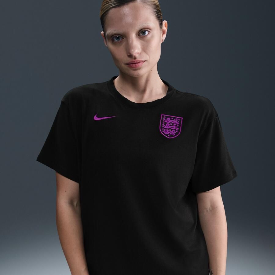 Nike Engeland Relaxed One Dri-FIT voetbaltop met korte mouwen voor dames Zwart - Foto 4