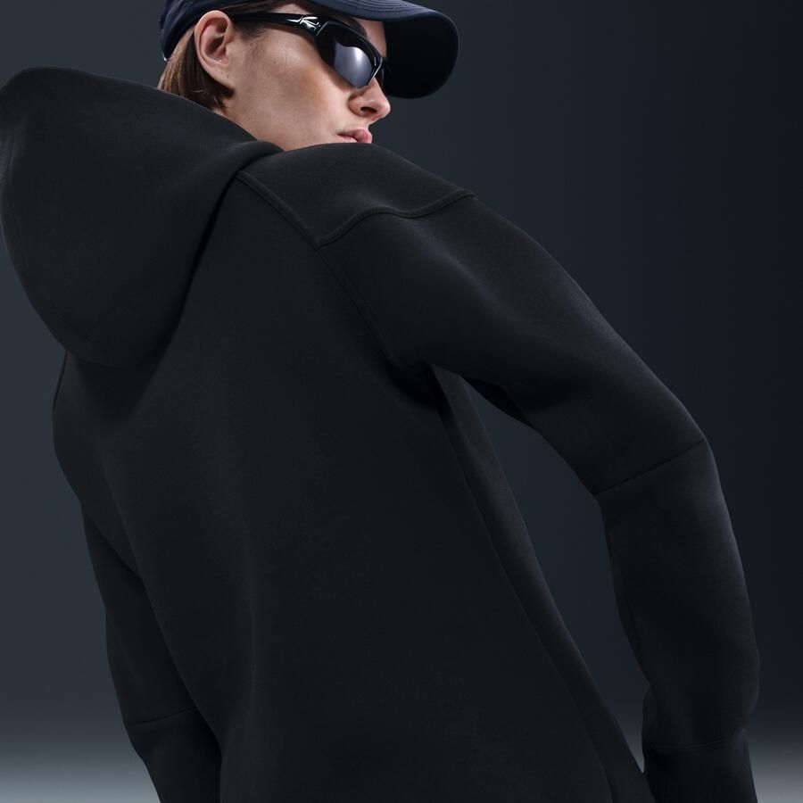 Nike Engeland Tech Windrunner voetbalhoodie met rits over de hele lengte van fleece voor dames Zwart