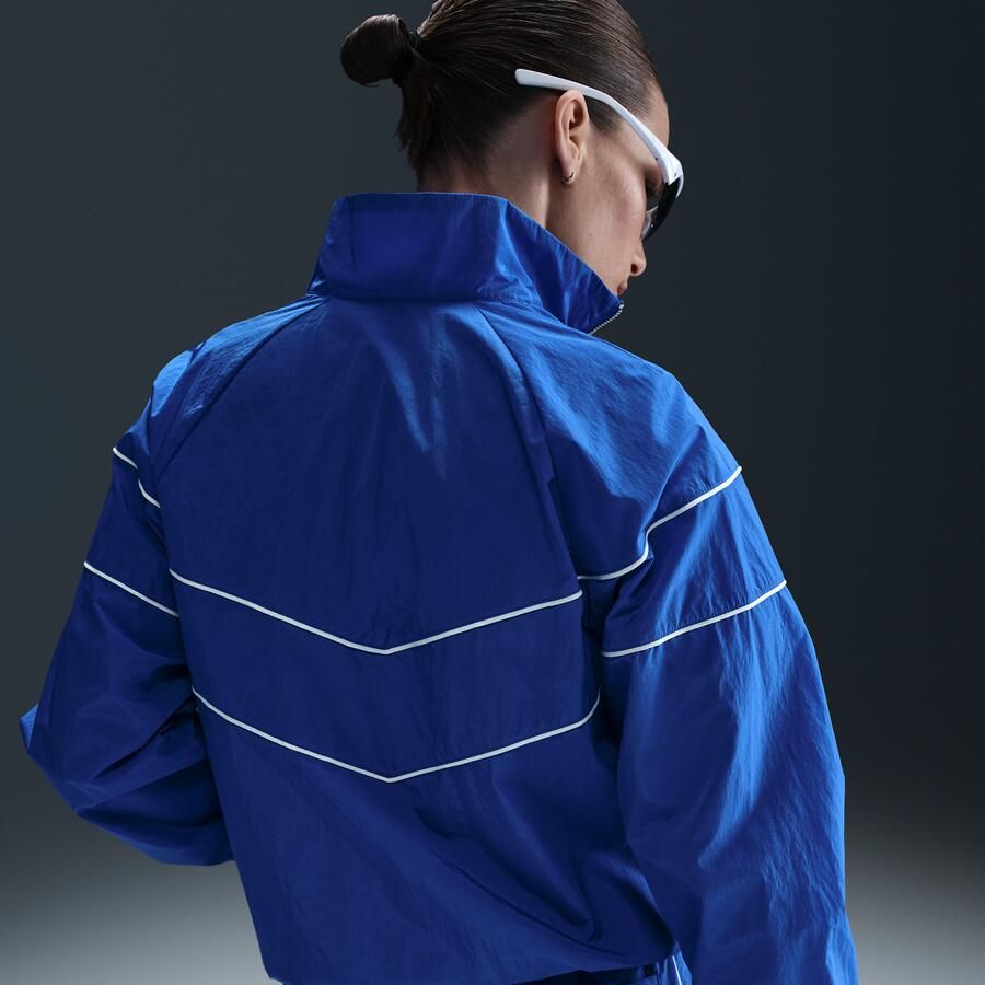 Nike Engeland Windrunner geweven voetbaljack met uv-bescherming voor dames Blauw