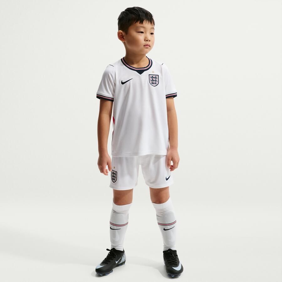Nike England 2026 Stadium Home driedelig replicavoetbaltenue voor kleuters Wit