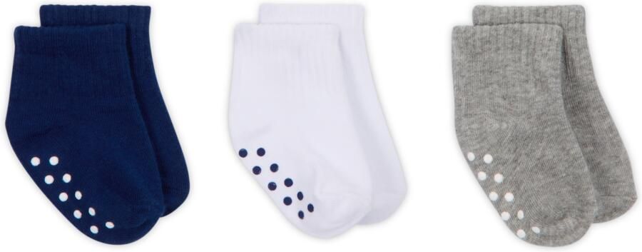 Nike Enkelsokken met anti-slip voor baby's (3 paar) (6-12M) Blauw - Foto 2