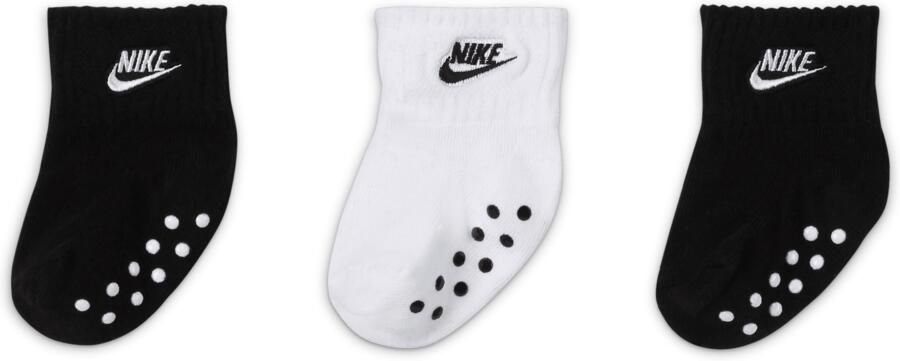 Nike Enkelsokken met anti-slip voor baby's (3 paar) (6-12M) Meerkleurig