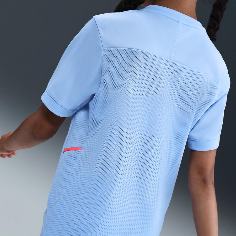 Nike Erling Haaland Academy Dri-FIT voetbaltop met korte mouwen voor kids Blauw