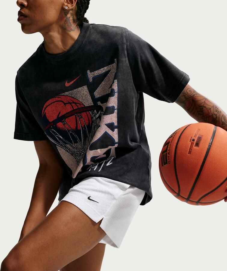 Nike Essential Dri-FIT mesh basketbalshorts voor dames Wit - Foto 2