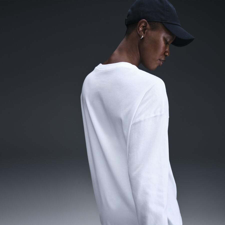 Nike Essential oversized T-shirt met lange mouwen voor dames Wit - Foto 4