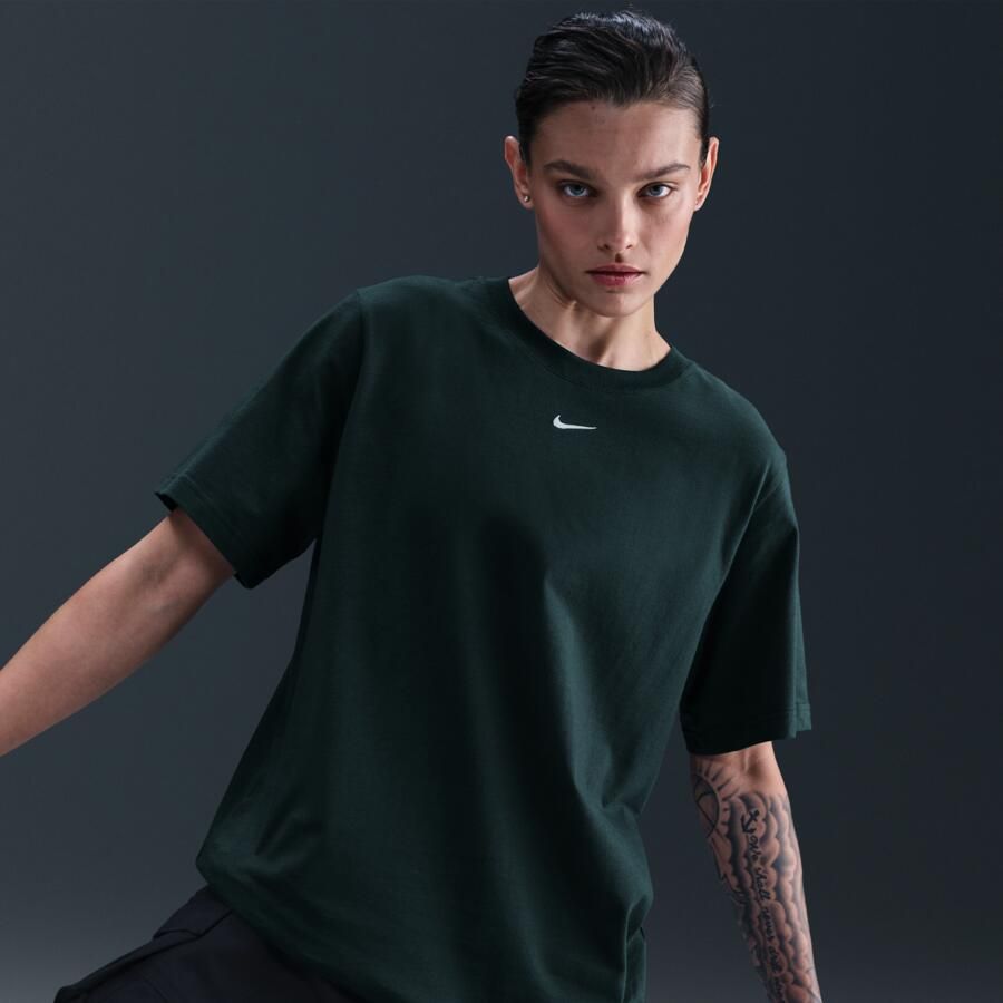 Nike Essential T-shirt voor dames Groen - Foto 2