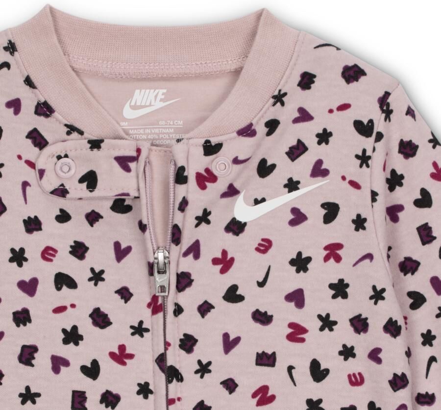 Nike Essentials coverall met print voor baby's (0-9 maanden) Paars