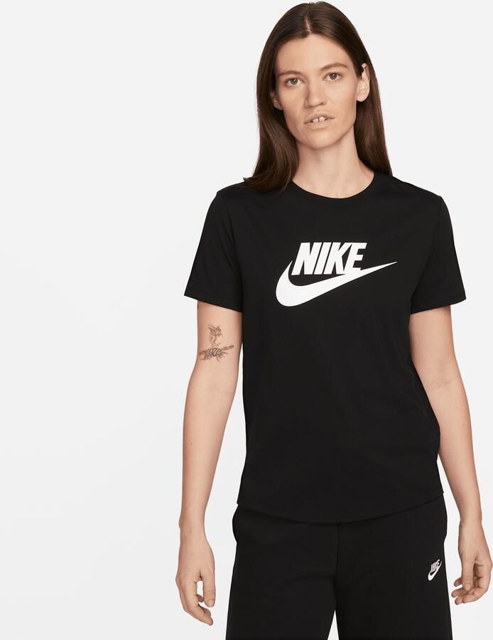 Nike Gedrukt Katoen Ronde Hals T-shirt Black Dames - Foto 3