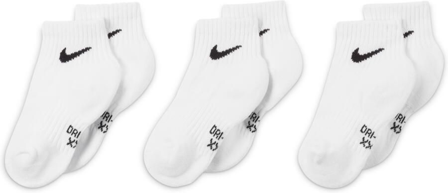 Nike Everyday Enkelsokken met demping voor kleuters (3 paar) Wit - Foto 2