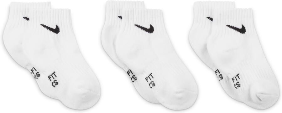 Nike Everyday Enkelsokken met demping voor kleuters (3 paar) Wit - Foto 3