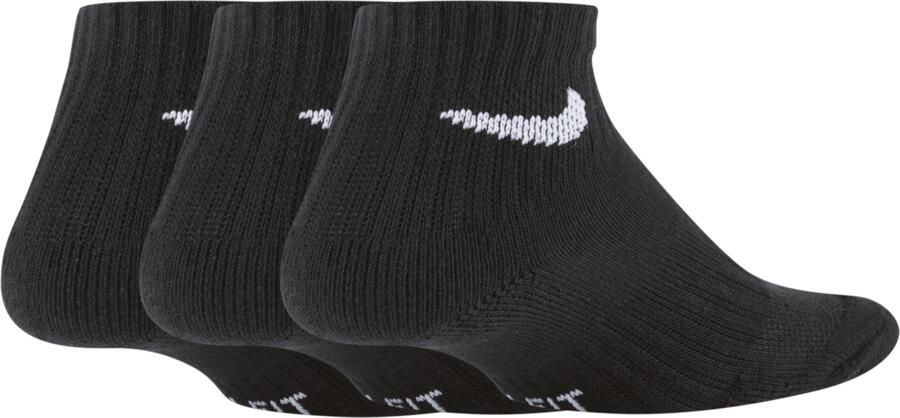 Nike Everyday Enkelsokken met demping voor kleuters (3 paar) Zwart