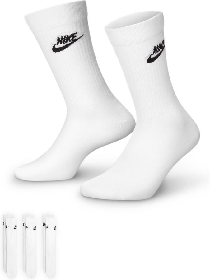 Nike Sportswear Everyday Essential Crew Socks (3 Pairs) Lang Kleding white black maat: 39-42 beschikbare maaten:39-42 43-46-48 - Foto 5