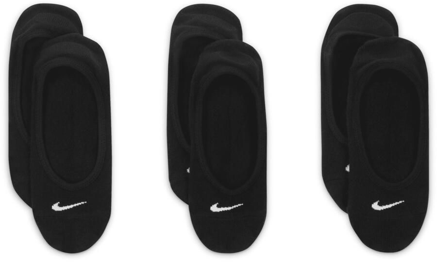 Nike Everyday Lightweight Footie trainingssokken voor (3 paar) Zwart