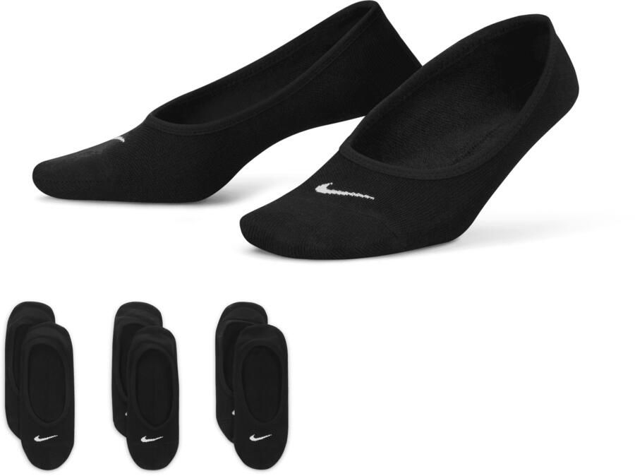 Nike Everyday Lightweight Footie trainingssokken voor dames (3 paar) Zwart - Foto 2