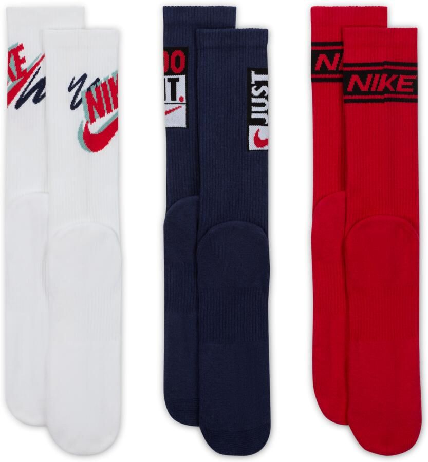 Nike Everyday Plus crew sokken (3 paar) Meerkleurig