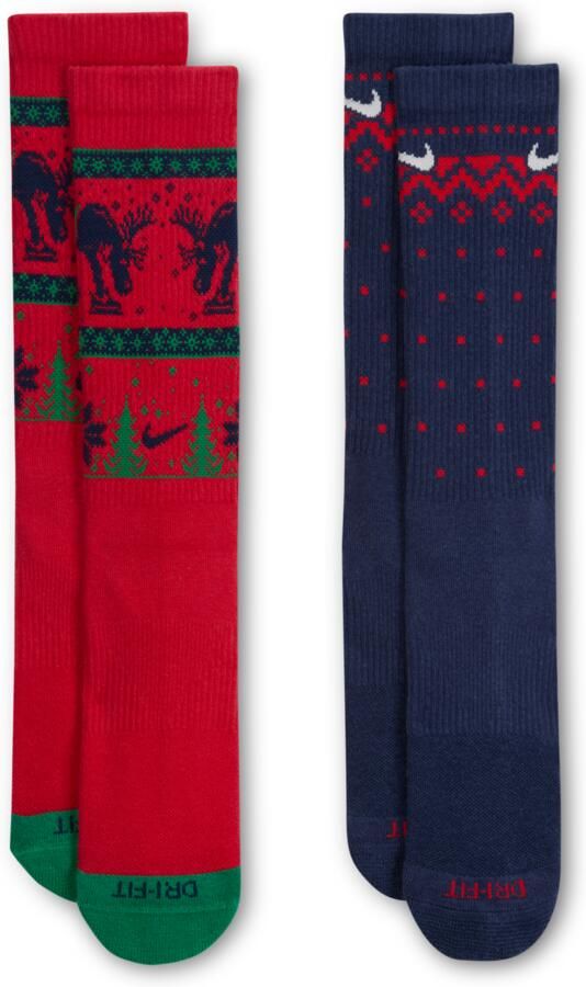 Nike Everyday Plus Cushioned Winter Wonderland Crew sokken (2 paar) Meerkleurig - Foto 3