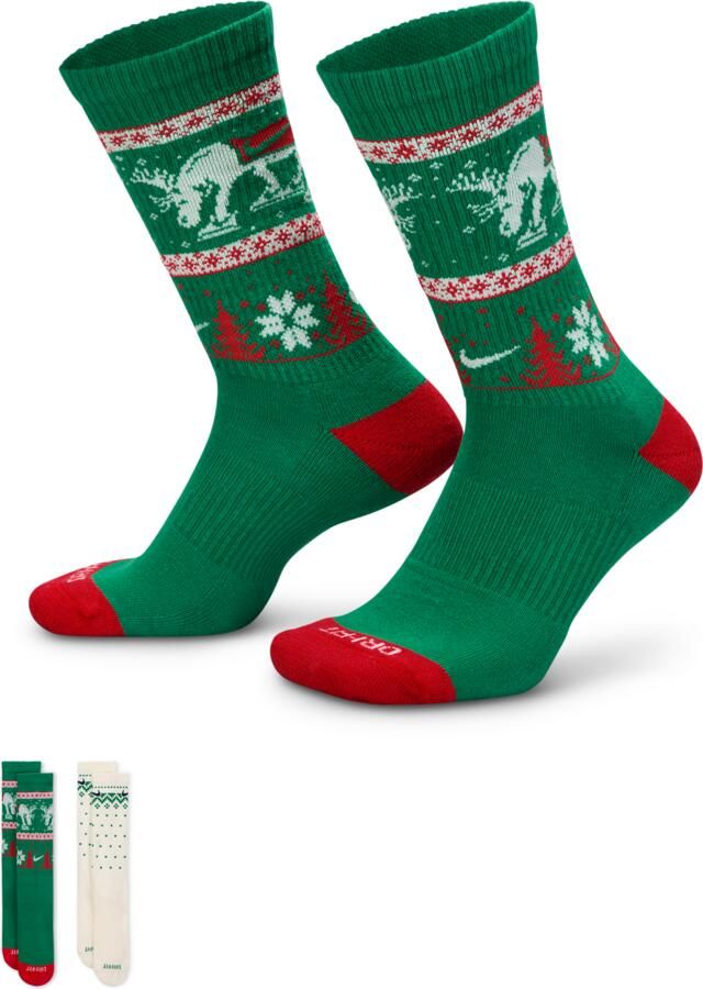 Nike Everyday Plus Cushioned Winter Wonderland Crew sokken (2 paar) Meerkleurig - Foto 3