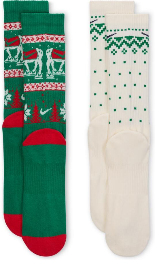 Nike Everyday Plus Cushioned Winter Wonderland Crew sokken (2 paar) Meerkleurig - Foto 2