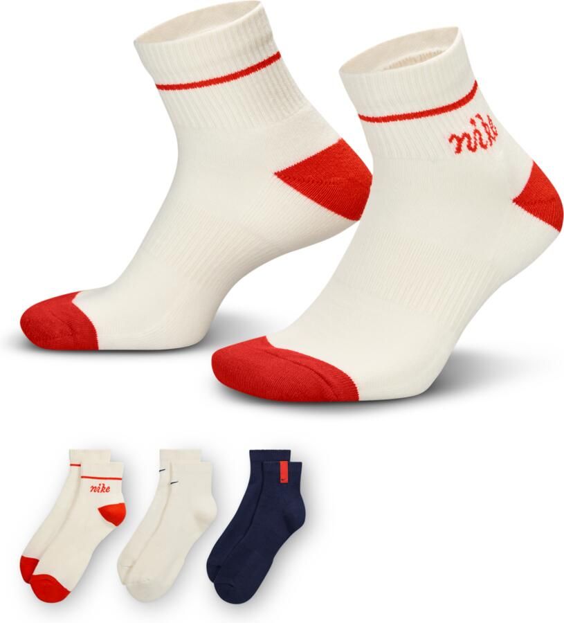 Nike Everyday Plus enkelsokken met demping (3 paar) Meerkleurig - Foto 4