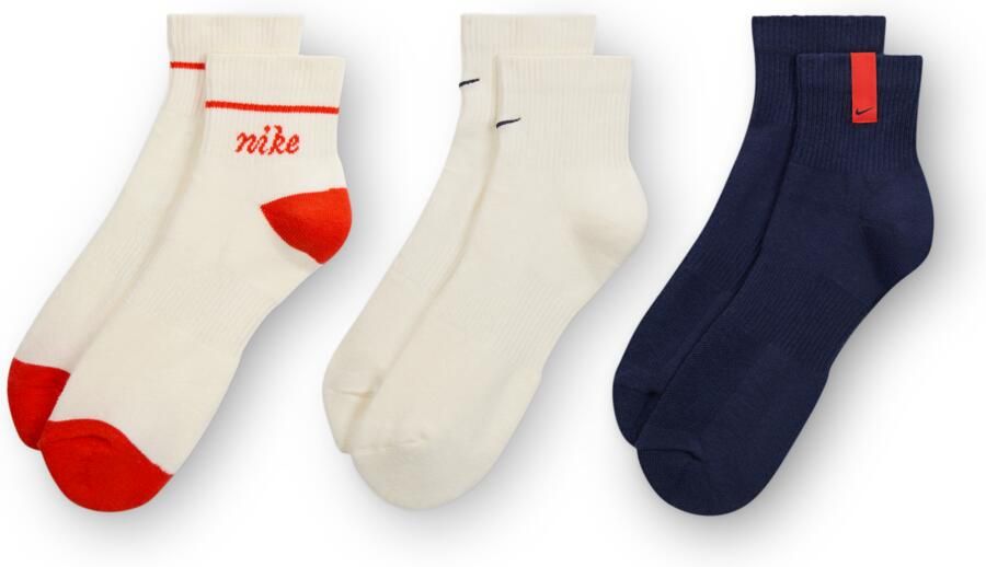 Nike Everyday Plus enkelsokken met demping (3 paar) Meerkleurig - Foto 2