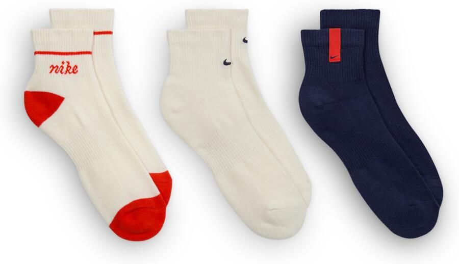 Nike Everyday Plus enkelsokken met demping (3 paar) Meerkleurig - Foto 3