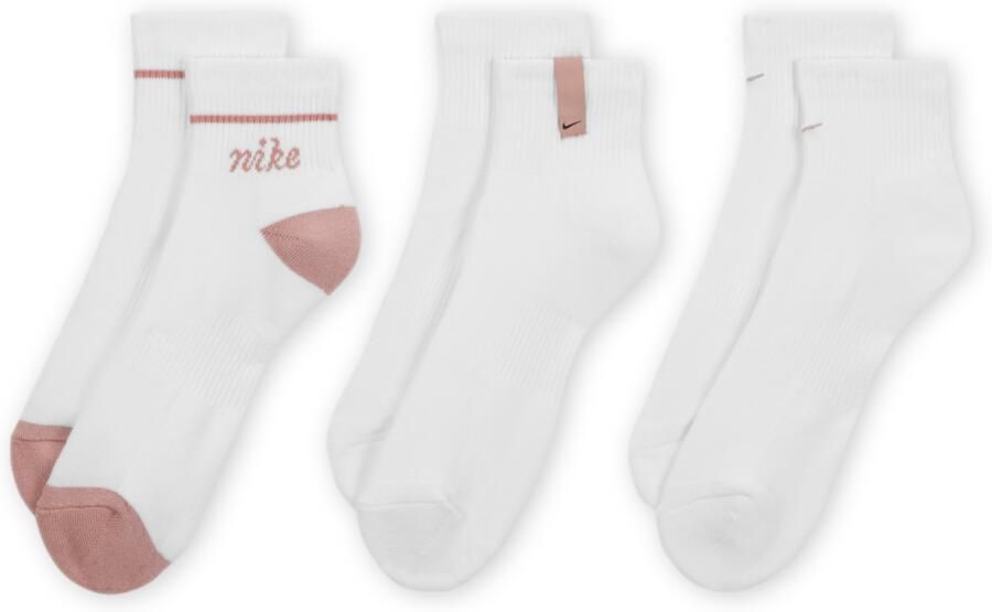 Nike Everyday Plus enkelsokken met demping (3 paar) Meerkleurig - Foto 3